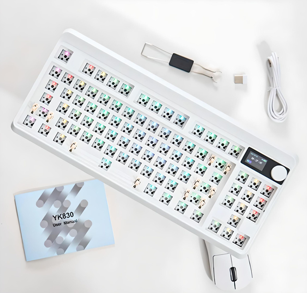 LUCKY BOARD Игровая клавиатура беспроводная База с экраном, белый  #1