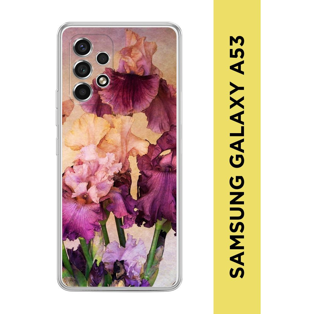 Силиконовый чехол на Samsung Galaxy A53 5G / Самсунг А53 5G "Ирисы акварель"  #1