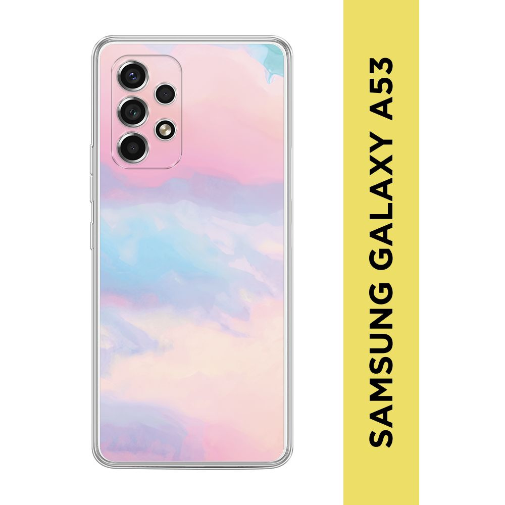 Силиконовый чехол на Samsung Galaxy A53 5G / Самсунг А53 5G "Розовые облака"  #1