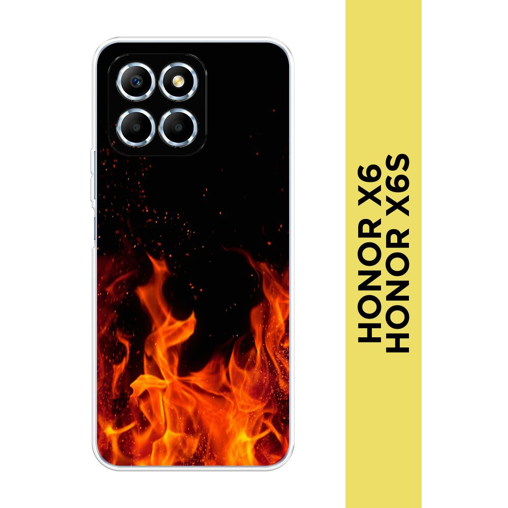 Силиконовый чехол на Huawei Honor X6/X6s / Хонор Х6/X6s "Все в огне" #1