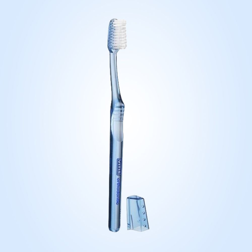 Зубная щетка Vitis Orthodontic ортодонтическая, синяя #1