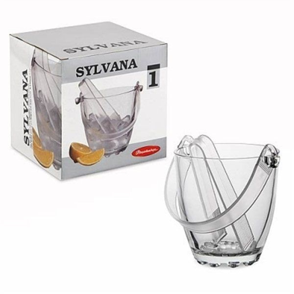 Емкость для льда "Сильвана" с щипцами, стекло, 840мл, прозрачный  #1