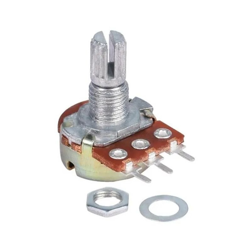 Потенциометр WH148 B10K (10 кОм) переменный резистор 15мм 3-pin ...