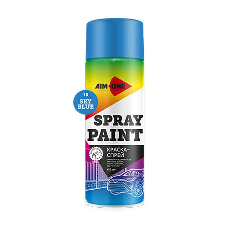 Краска Спрей Акриловая Голубая AIM-ONE Acryl Spray Paint Light Blue, 450мл  #1