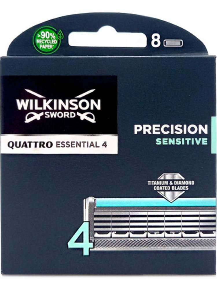Wilkinson Sword Quattro Essential 4 Sensitive Сменные кассеты для бритья, 8 шт.  #1