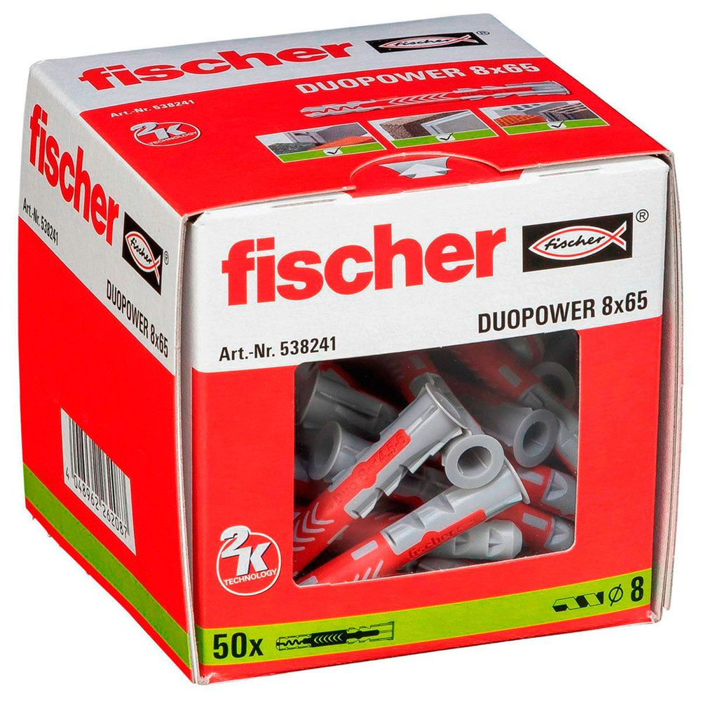 Дюбель универсальный двухкомпонентный Fischer DuoPower 8х65 мм (50 шт.)  #1