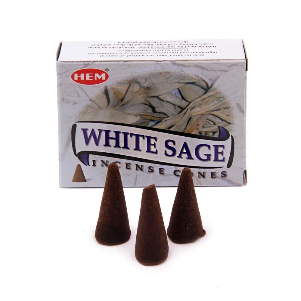 Благовония HEM безосновные White Sage - Белый шалфей, 10 конусов  #1