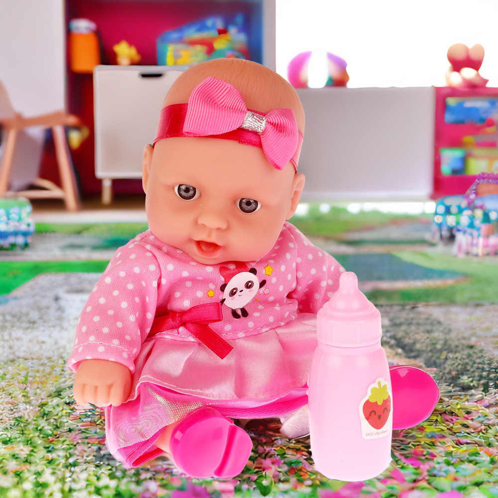 Кукла пупс для девочек Малышарики Пандочка / Карапуз с аксессуарами 20 см. Уцененный товар  #1