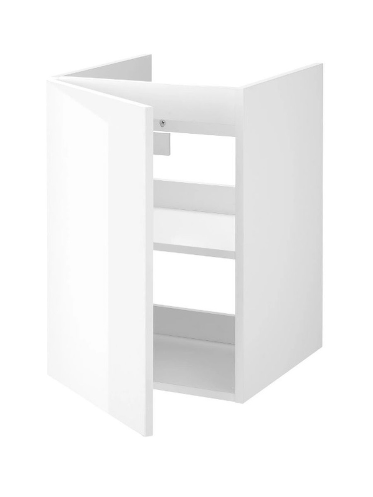 Шкаф тумба под раковину для ванной IKEA FISKAN ФИСКОН, 40x40x60 см, глянцевый белый  #1