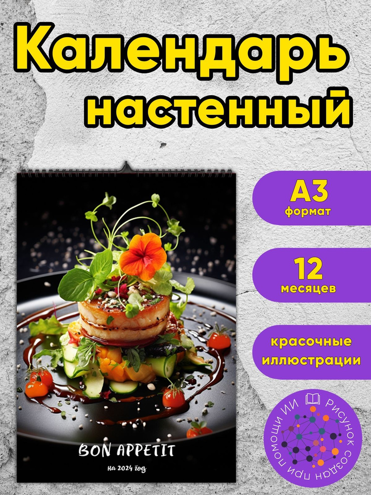 Календарь настенный, перекидной "Bon Appetit" на 2024 год #1