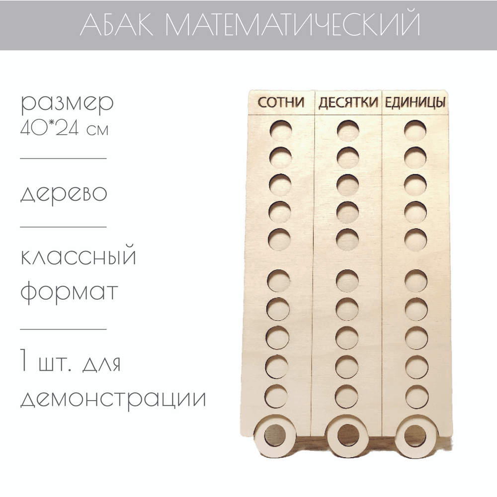 Абак деревянный классный демонстрационный, математическое пособие для изучения разрядов  #1