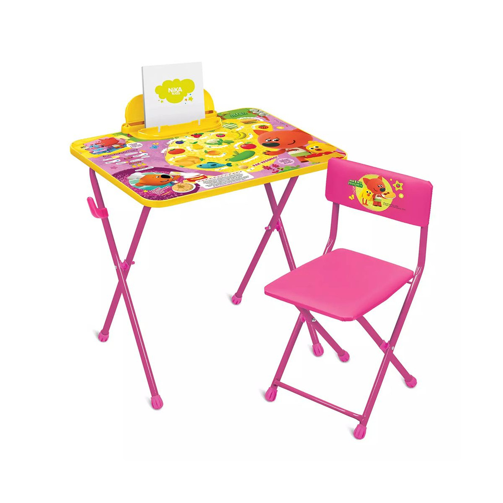 Комплект детской мебели Nika Ми-Ми-Мишки, стол + стул, розовый  #1