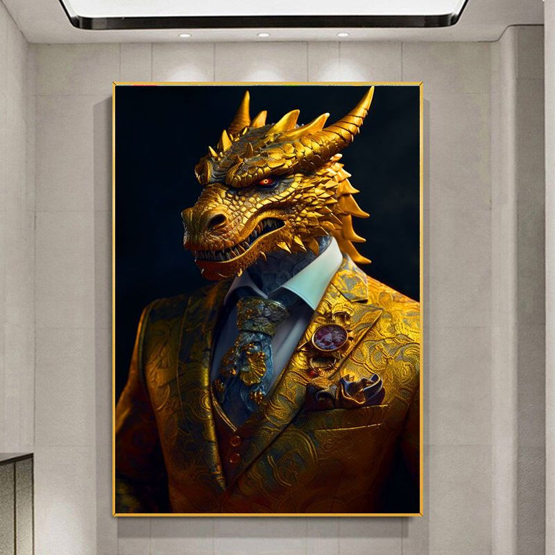 Pechat vip Картина "Интерьерная на холсте Брутальный Дракон", 70 х 50 см  #1