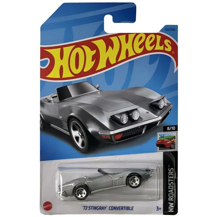 HKK12 Машинка металлическая игрушка Hot Wheels коллекционная модель 72 Stingray Convertible серебристый #1