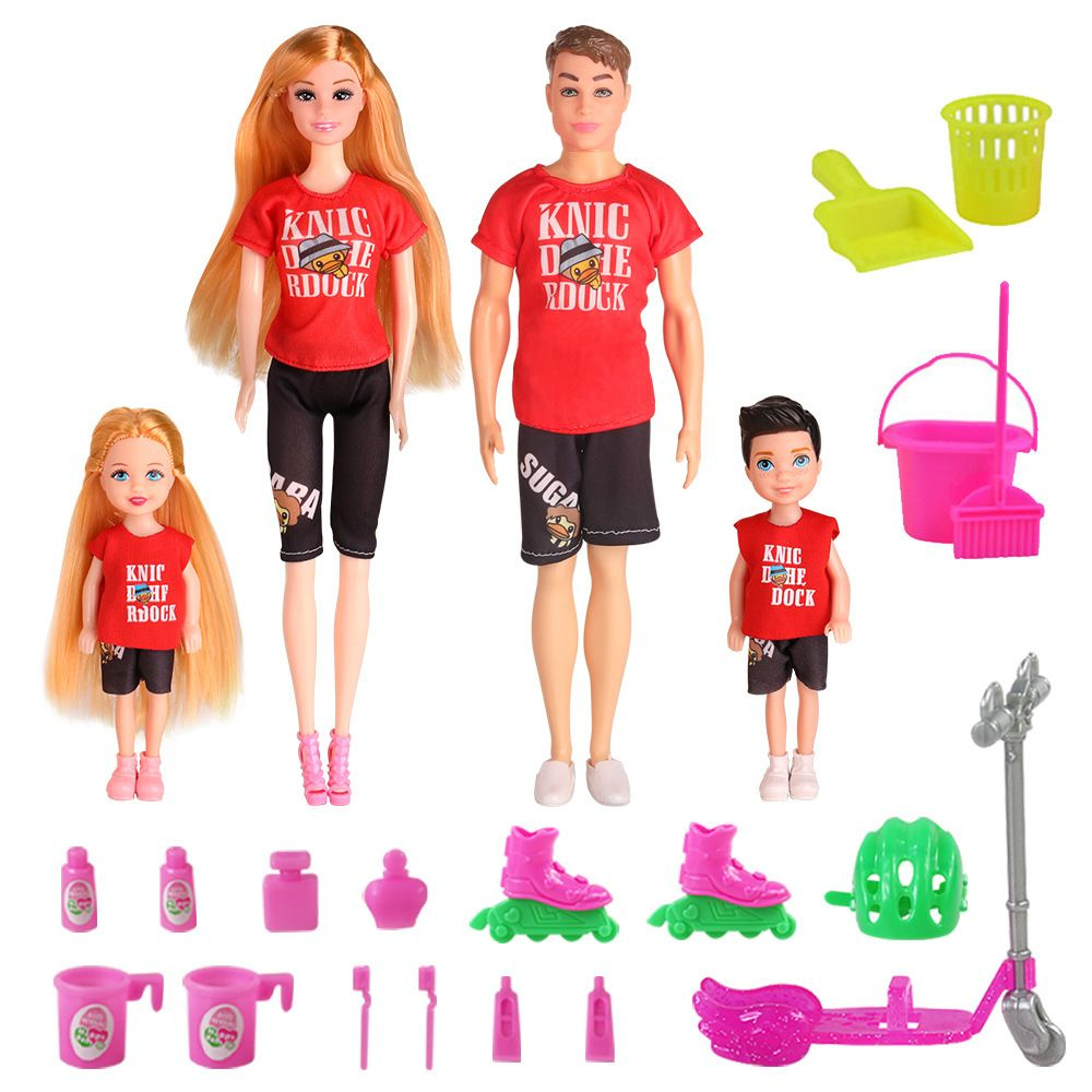 Набор кукол для девочки Счастливая семья, Барби и Кен, 22 предмета  #1