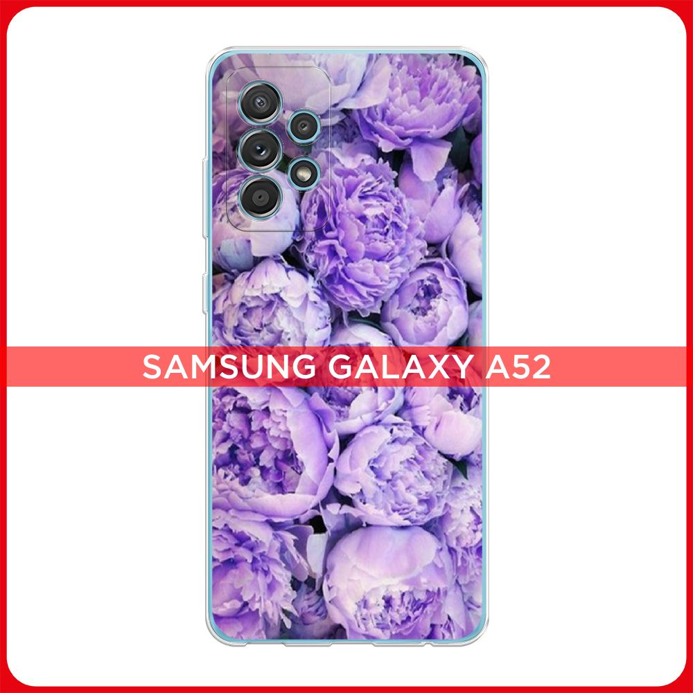 Силиконовый чехол на Samsung Galaxy A52/A52s / Самсунг А52/A52s Пионы сиреневые  #1