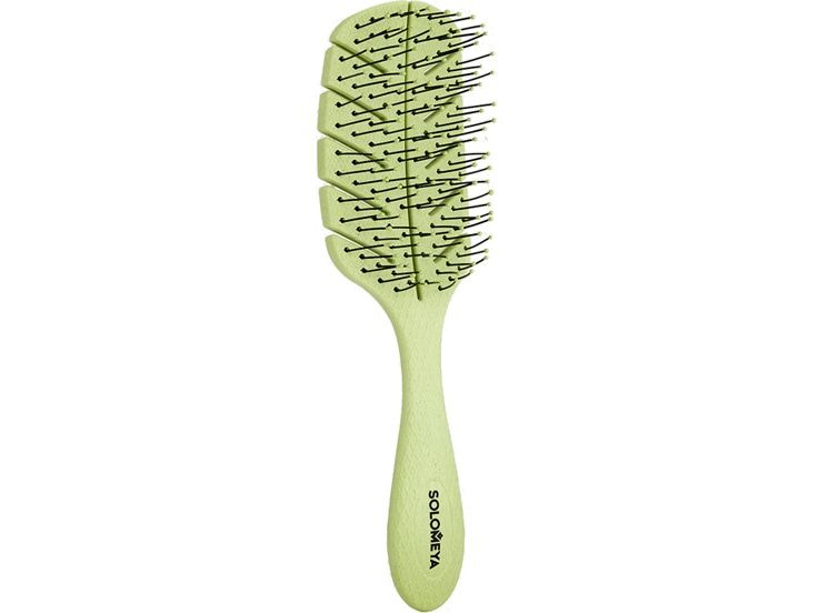 Массажная мини био-расческа для волос Solomeya Scalp massage bio hair brush mini Green  #1
