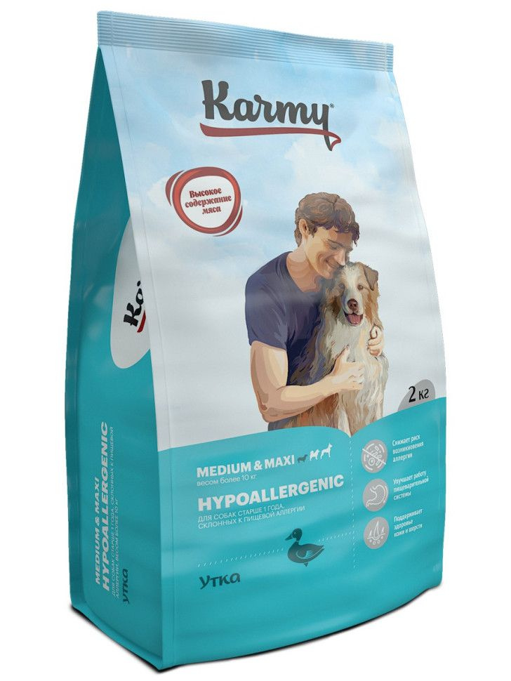 KARMY Hypoallergenic Medium & Maxi Сухой корм для собак средних и крупных пород, утка, 2 кг  #1