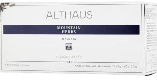 Althaus Mountain Herbs Grand Pack 15 пак x 4г черный чай с чабрецом 2 упаковки  #1