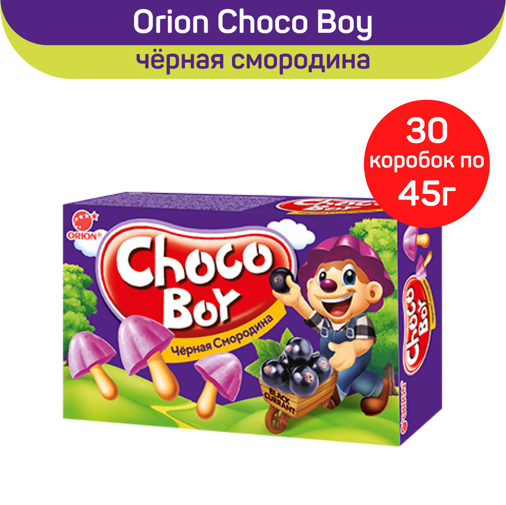 Печенье Orion Choco Boy Чёрная смородина, 30 шт по 45 г #1