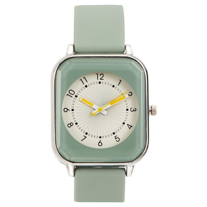 Часы наручные женские, d-2 см, ремешок силикон l-25 см, зеленые  #1