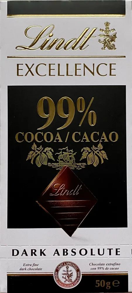 Lindt Excellence Dark Absolute темный шоколад 99% какао , 50 гр ...