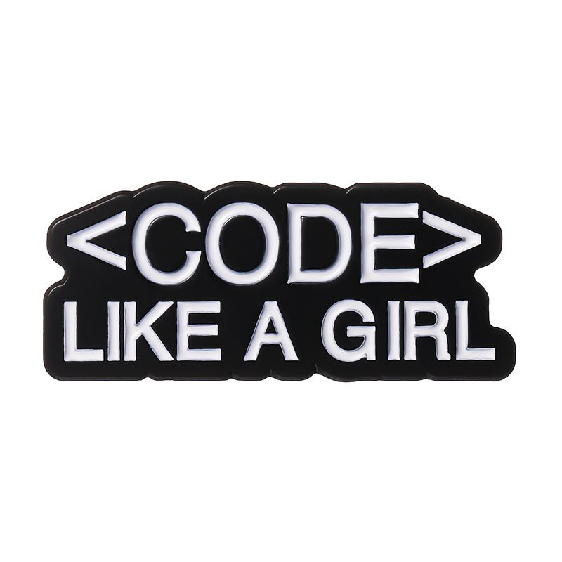 Значок металлический для Айтишницы "CODE Like a girl" на сумку, рюкзак программисту  #1