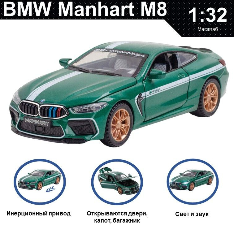 Машинка металлическая инерционная, игрушка детская для мальчика коллекционная модель 1:32 BMW Manhart #1