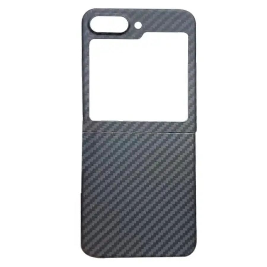 Кевларовый чехол без ободка DiXiS Carbon Case для Samsung Z FLIP5 (BZFLIP5-0B) чёрный матовый  #1