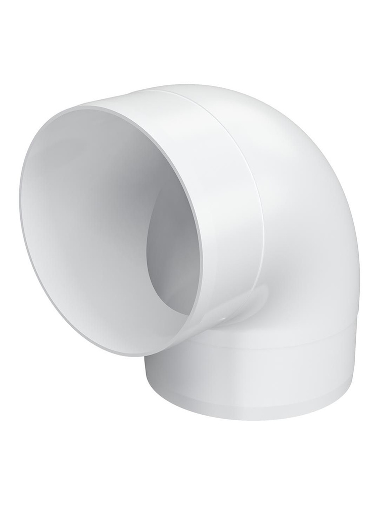 10ККП Колено круглое вентиляционное D 100 мм, 90 градусов, пластик, белый, диаметр 100 мм  #1