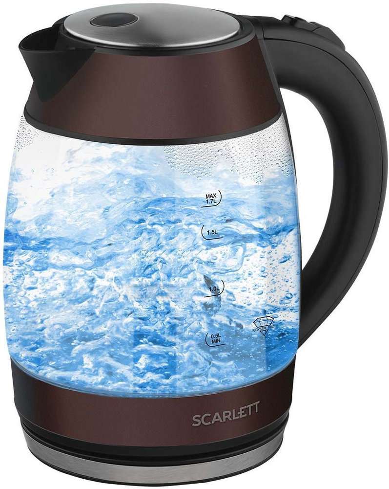 Scarlett Электрический чайник SC-EK27G100, черный, коричневый #1