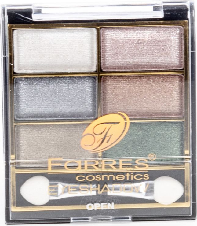 Farres Cosmetics / Фаррес Косметик Тени для век тон 06 серые/коричневые/зеленые, 6 оттенков, 10.5г / #1