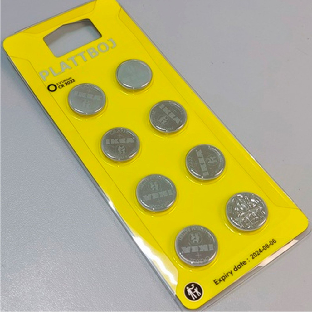 Батарейка CR2032 IKEA PLATTBOJ ПЛАТБОЙ литиевая 3V 8шт купить с