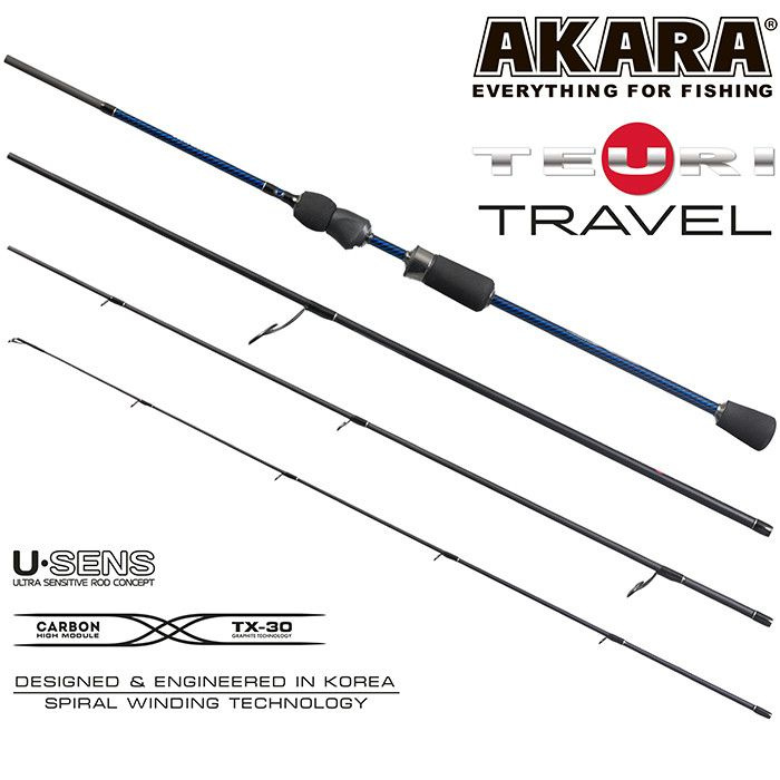 Спиннинг 4-х частный Akara Teuri Travel UL (0,5-6) 2,28 м #1