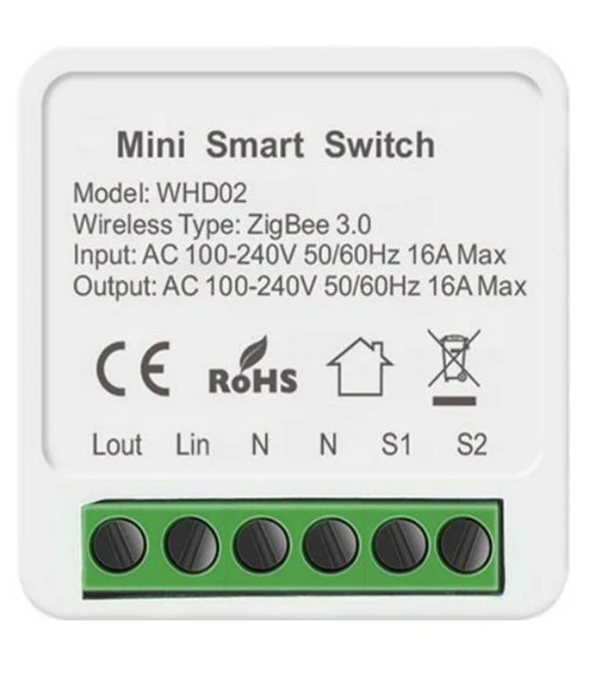 Wi-Fi контроллер Mini Smart Switch 16A, мини реле Zigbee 3.0 для умного дома в розетку, работает с Яндекс #1