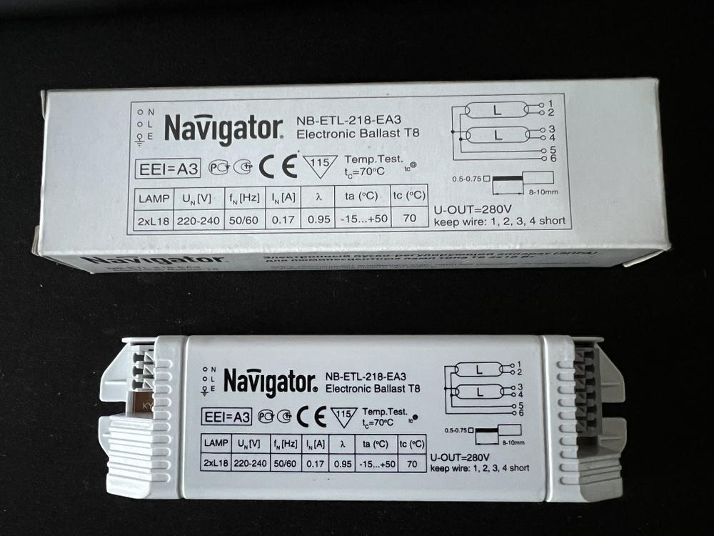 Электронный балласт ЭПРА для люминесцентных ламп Navigator NB-ETL-218 ...