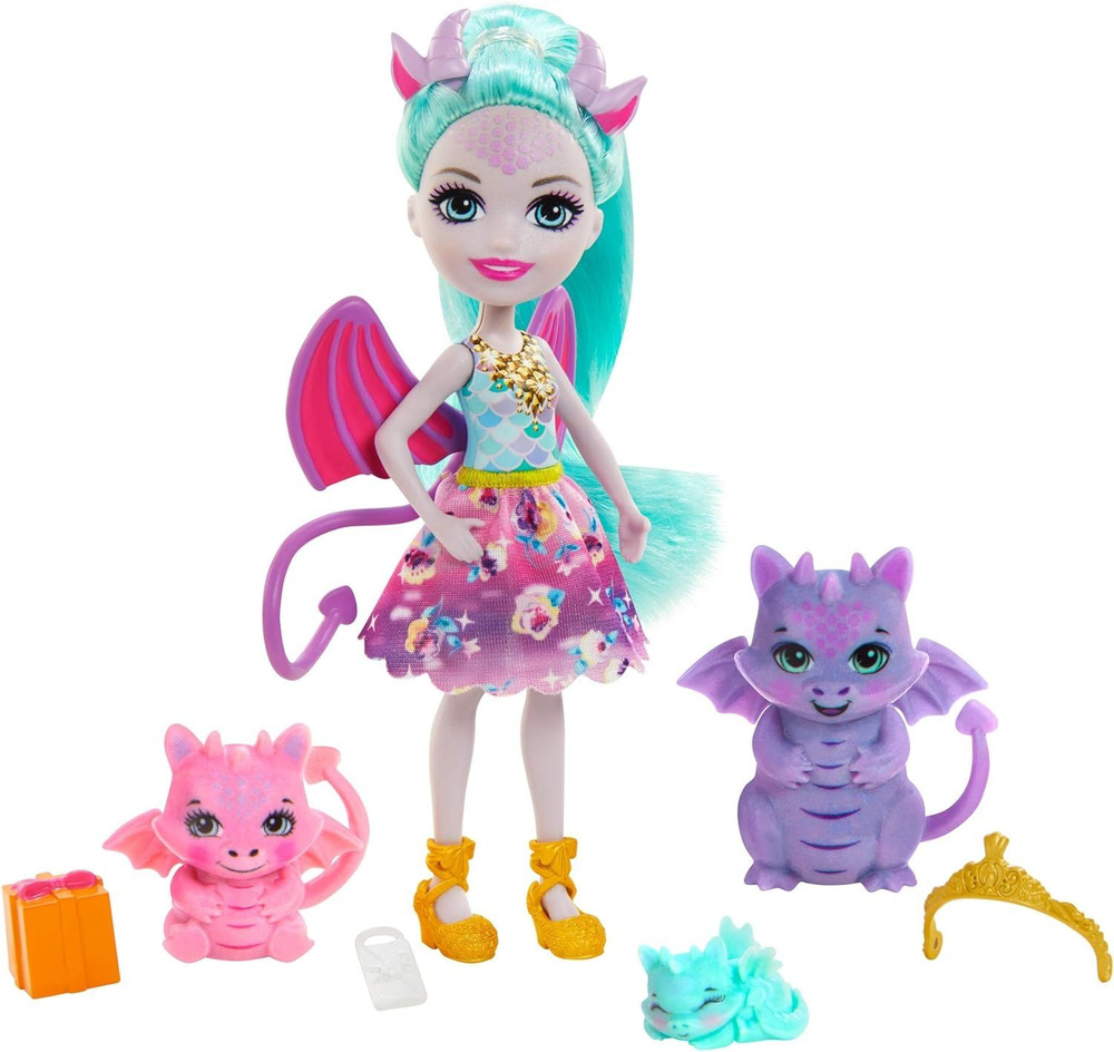 Игровой набор Royal Enchantimals Family Toy Set Кукла Дина с драконами и аксессуарами  #1