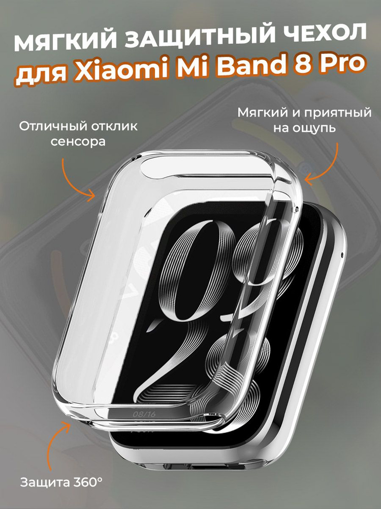 Мягкий защитный чехол для Xiaomi Mi Band 8 Pro, прозрачный #1