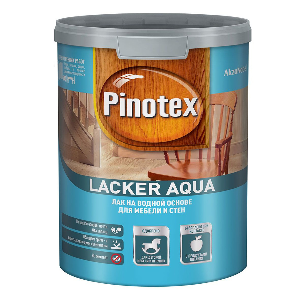 PINOTEX LACKER AQUA 10 / Пинотекс Лакер Аква 10 колерованный лак на водной основе для мебели и стен, #1