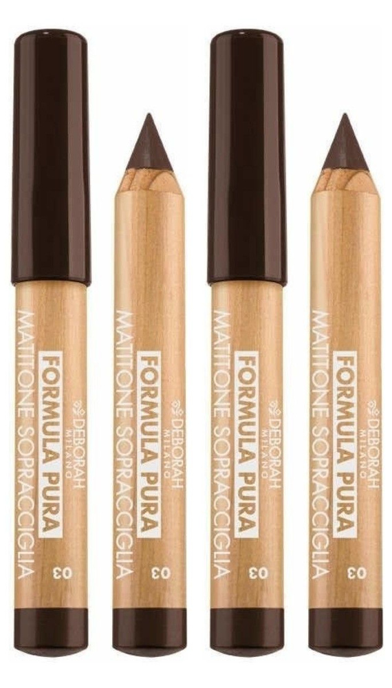 Deborah Milano Карандаш для бровей с фиброй Formula Pura Chubby Eyebrow Pencil, тон 03, 2,3г  #1