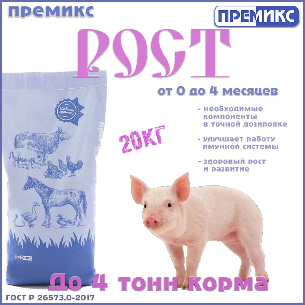 Премикс для поросят "Рост" 20кг. #1