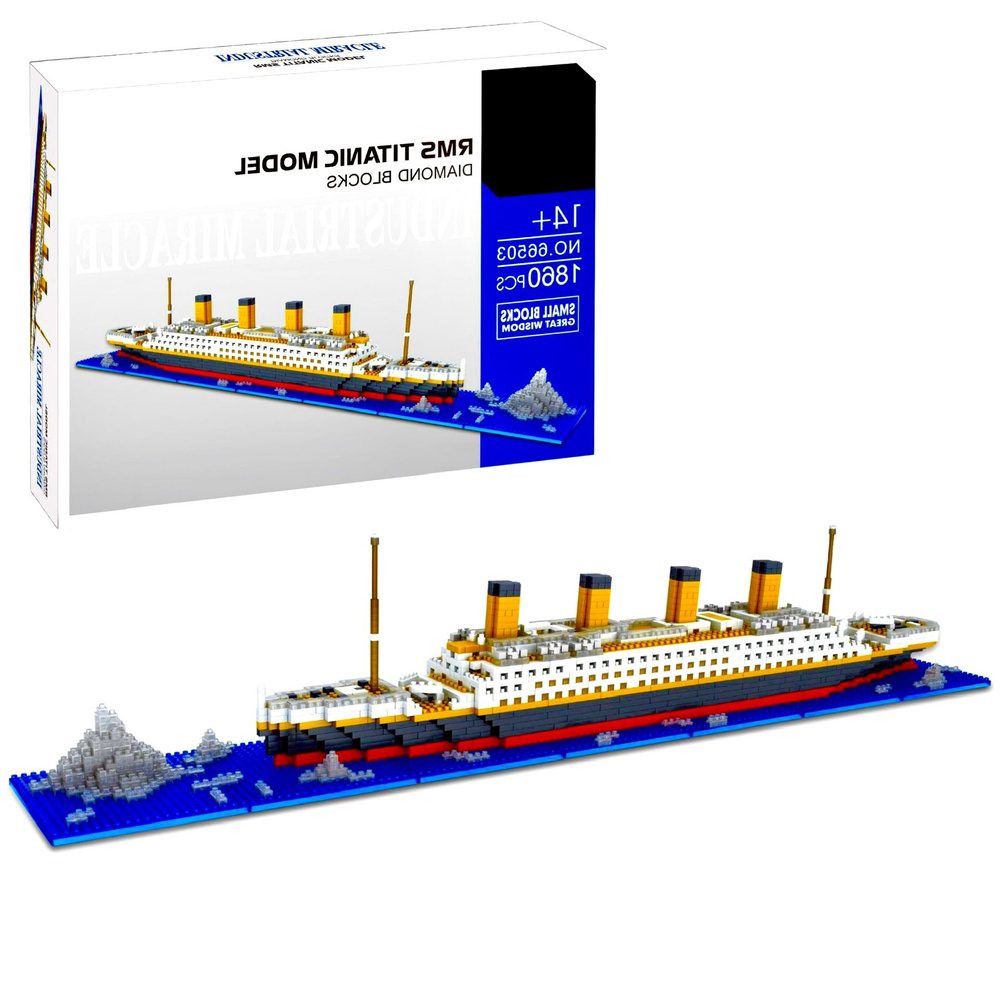 Конструктор 3D Техник набор "Титаник" 1860 деталей ( корабль пароход technology, модель из мини блоков #1