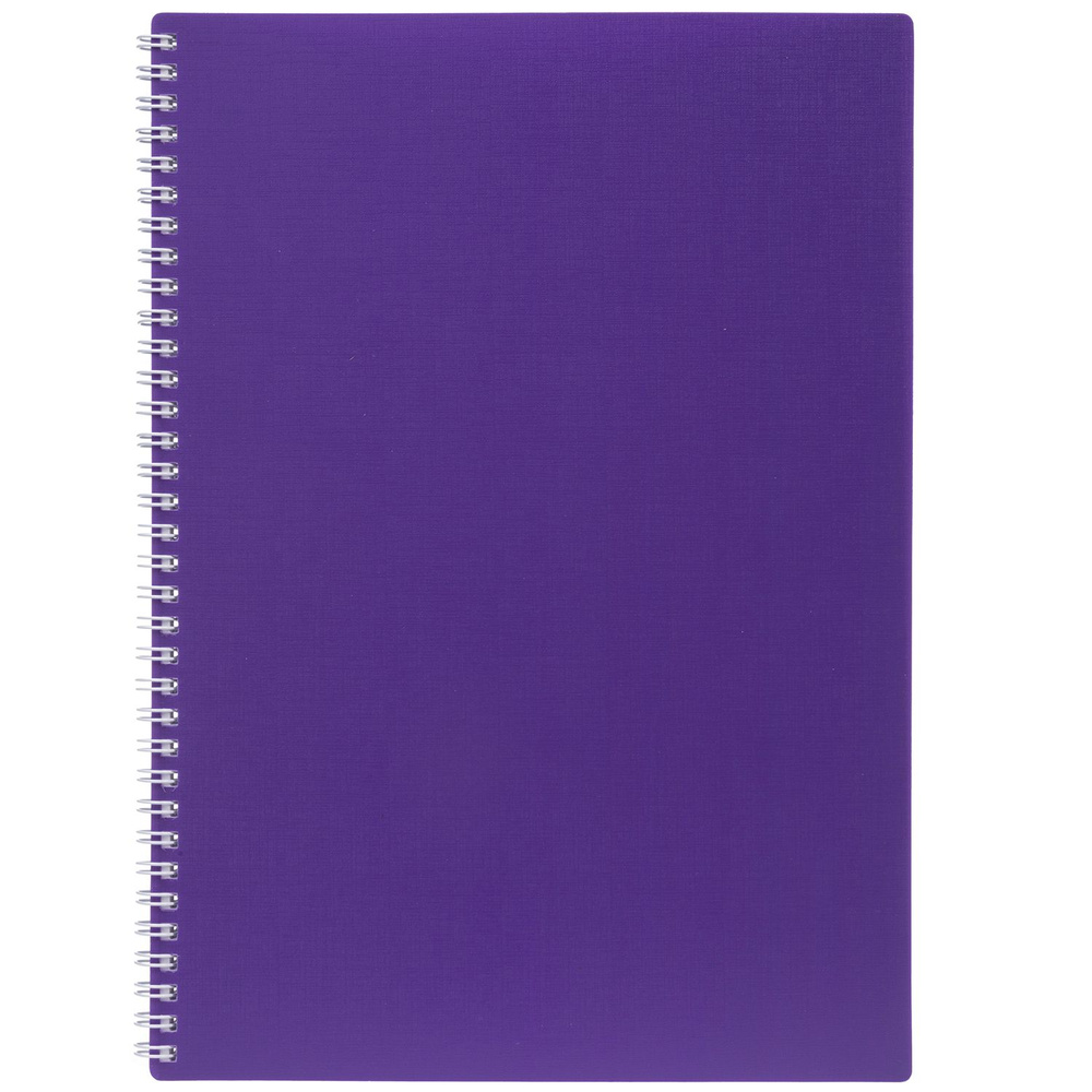 Тетрадь 80л формат А4 клетка, перфорация, пластиковая обложка на гребне CANVAS Фиолетовая  #1