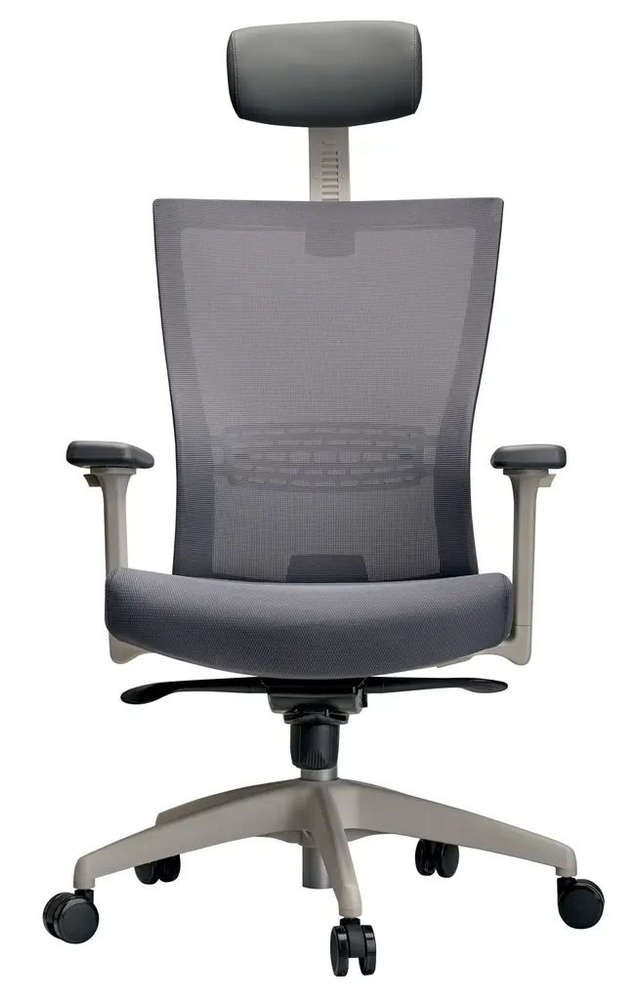 Кресло офисное SCHAIRS AIRE-101W, Цвет: серый / компьютерный стул / на колёсах / до 120 кг  #1