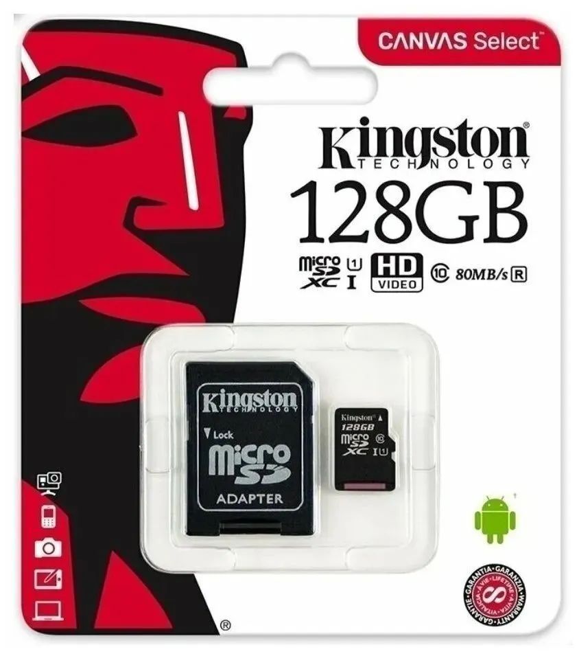 КартапамятиMicroSD128Гб-КартапамятиспереходникомmicroSDcard+adapter/длятелефонавидеорегистратора