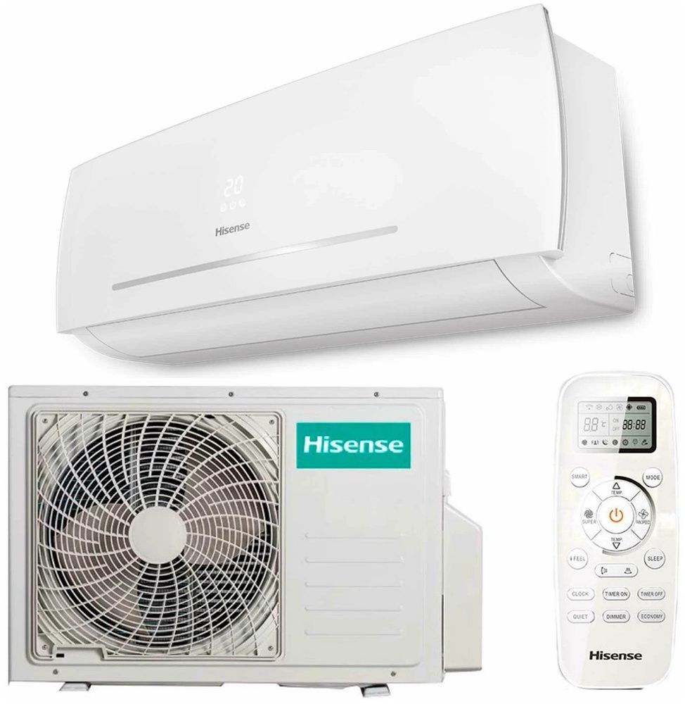 Настенный кондиционер сплит система Hisense AS-07HR4RYDDC00, до 20 м2 не инвертор, настенный, 5 скоростей, 4D Auto Air, R32. энергоэффективность А, белый