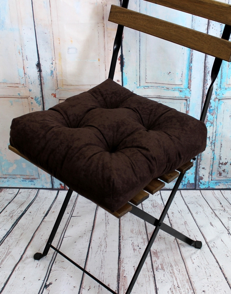 Подушка для сиденья МАТЕХ VELOURS LINE 40х40 см. Цвет темно-коричневый, арт. 28-529  #1