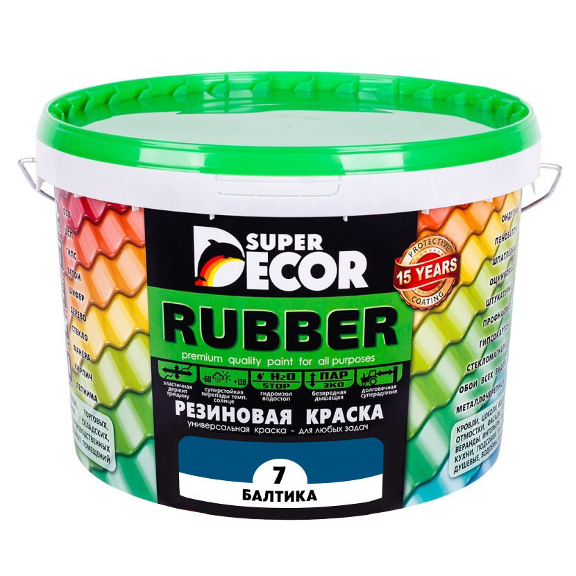 Резиновая краска Super Decor Rubber №07 Балтика 3 кг #1