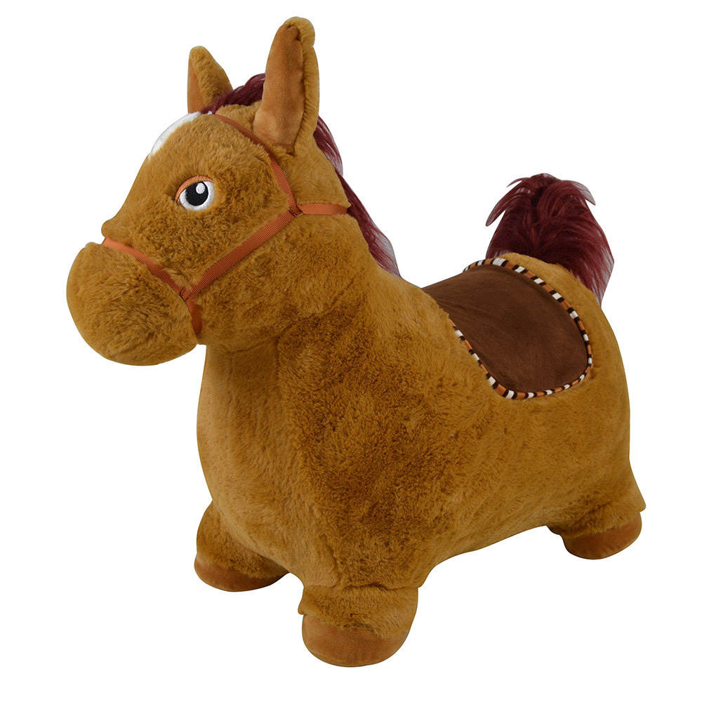 Прыгуны-животные Pituso Лошадка PVC+съемный плюшевый чехол, с насосом Коричневый  #1
