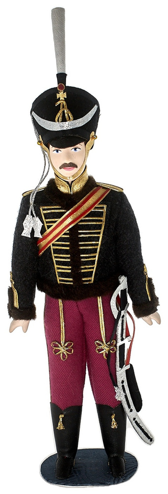 Фарфоровая кукла коллекционная Гусар Иркутского полка 19 век Россия. Сувенир ручной работы  #1